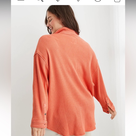 AERIE, Lumber Jane Waffle Shirt/shacket - Picture 2 of 3